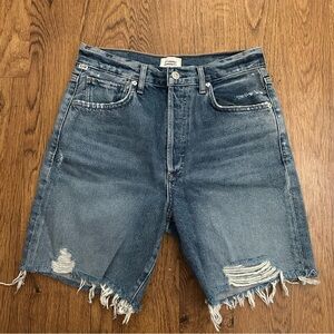 Citizens of Humanity blue Distressed Denim Shorts size 26 Camila NWT raw hem